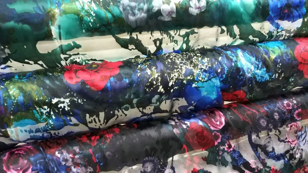 Текстиль tissu couture enfant полиэфирная шелковая ткань с цветочным принтом жаккардовая