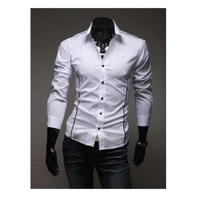 Лидер продаж большие размеры 3XL модные однотонные мужские рубашки повседневные