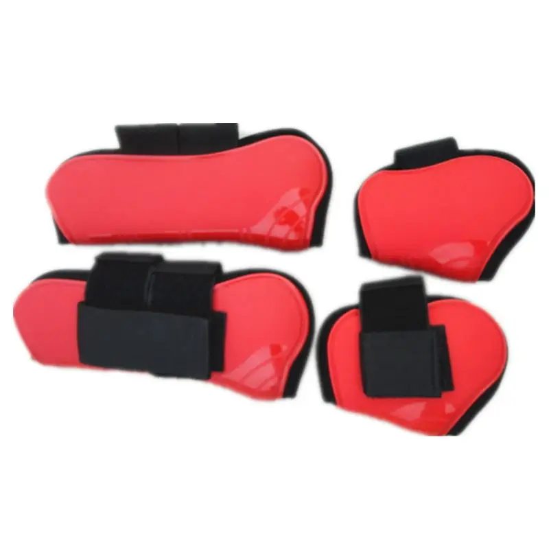 red front boots Конские сапоги для поврежденного сухожилия полиуретановая оболочка Неопреновая подкладка прыжки защитные сапоги - Цвет: red front boots