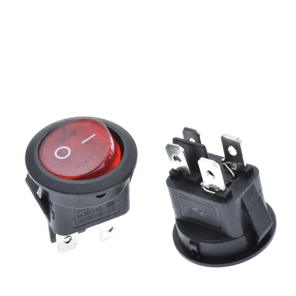10 шт. 23 мм круглый черный 4 Pin 10A/125V 6A/250V AC 2 позиционный DPDT вкл. ВЫКЛ.|Выключатели| |