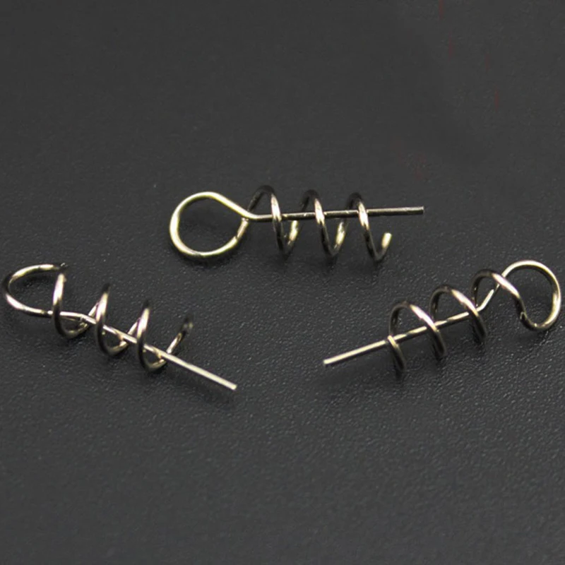 50Pcs/lot Soft Lure Pin Fishing Lure Connectors Fishing Hook Pins Assist Fishing Tools Spring Twist Crank Lock Pesca PJ101