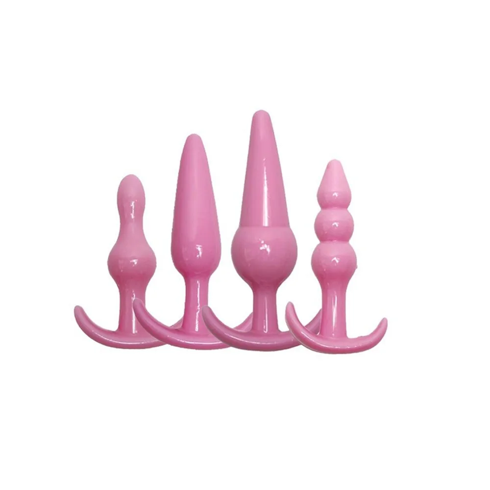 4pcs Purple Silicone Anal Sex Toys Beads Butt Plugs Ball G-spot Female Masturbation Adult Products For Women |