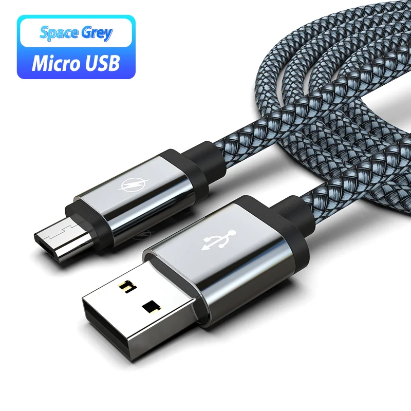2/3 м кабель зарядного устройства микро-usb 25 см короткий Microusb каво Micro-Usb для Xiaomi Redmi 8 8A 7 7A huawei P Smart Plus Y9 Oppo - Цвет: Dark Gray Cable Only