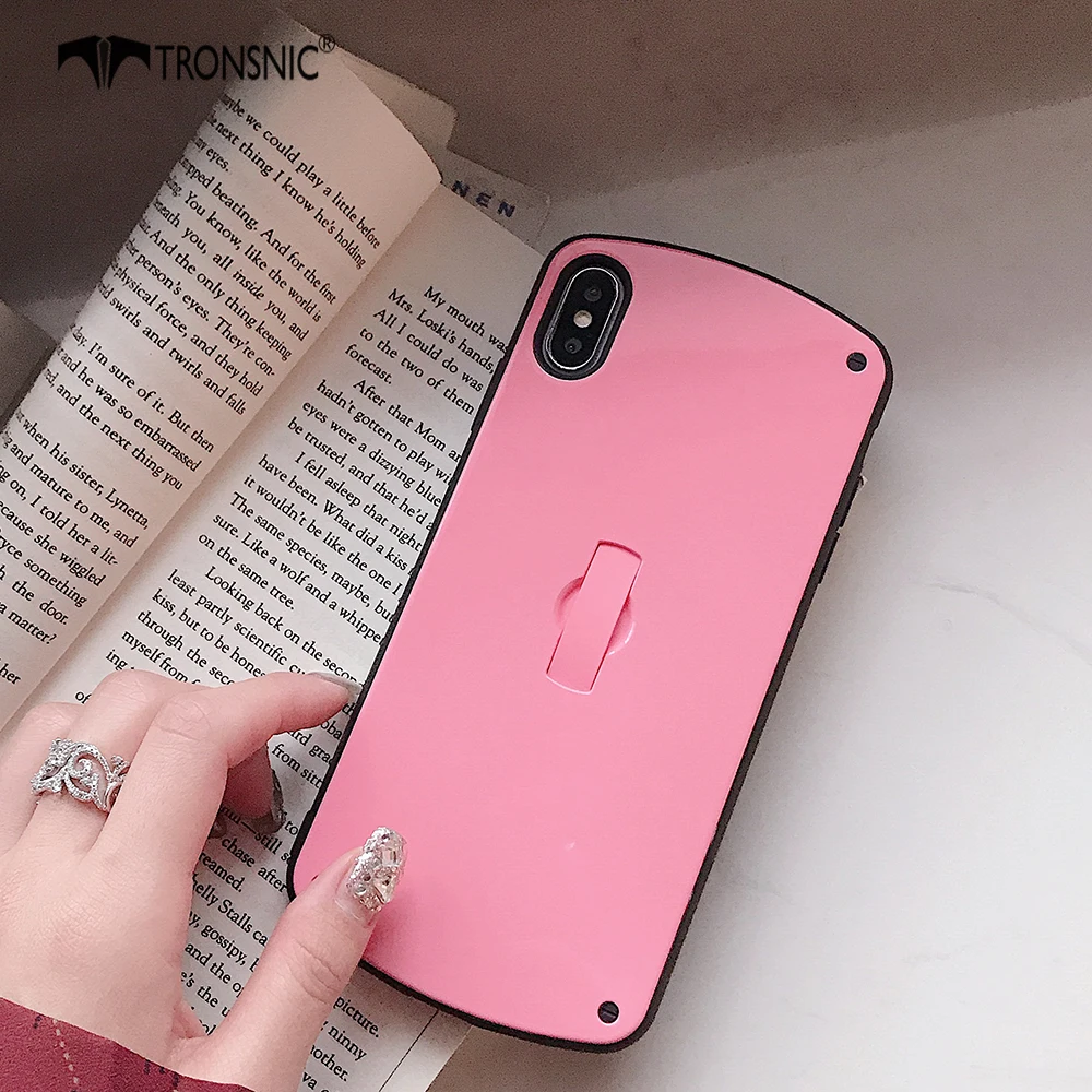Простой черный чехол TRONSNIC для телефона iPhone X XS MAX XR роскошные чехлы подставки с