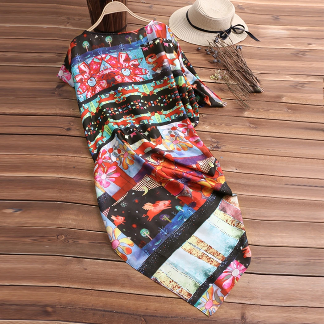 Большие размеры индийский стиль мешковатая Бохо необычная блузка топы рубашка с