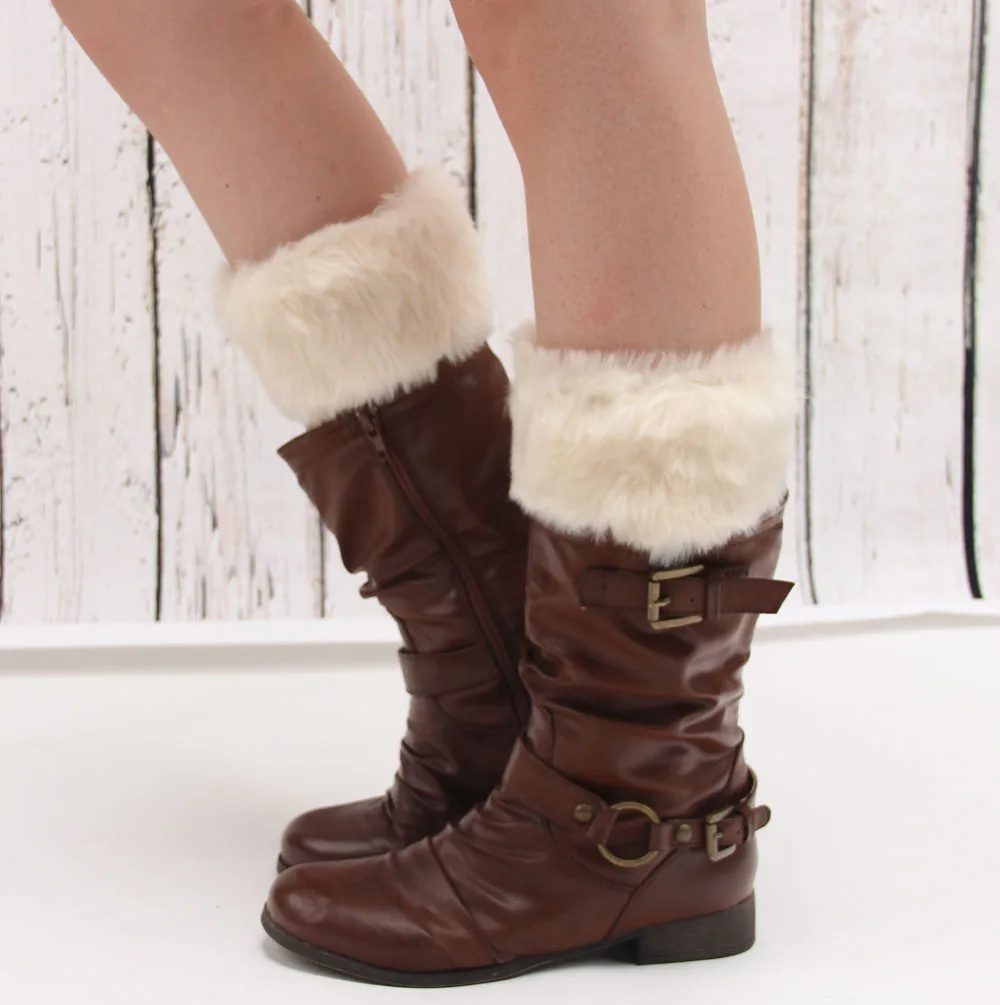 Женские зимние меховые ножки гетры мягкие ботинки из искусственного меха