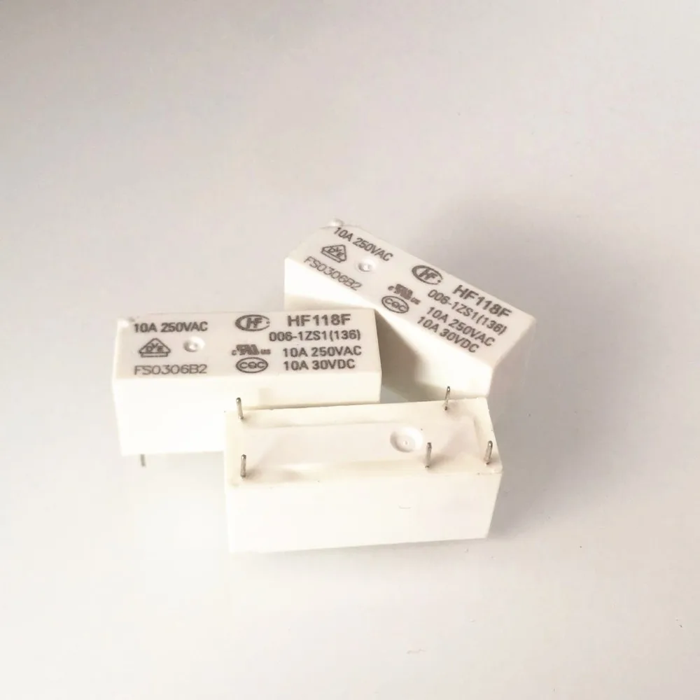 Новое реле 6 в HF118F 006 1ZS1 JQX 118F 6VDC 6V DC 6v 10A 250VAC 5PIN|Реле| |