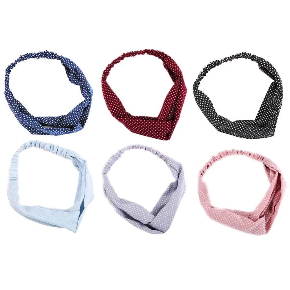 41 Types Plaid Knot Dot Headband Turban Elastic Hairband Head Wrap Hair Accessories for Women Girls Striped Headwear |