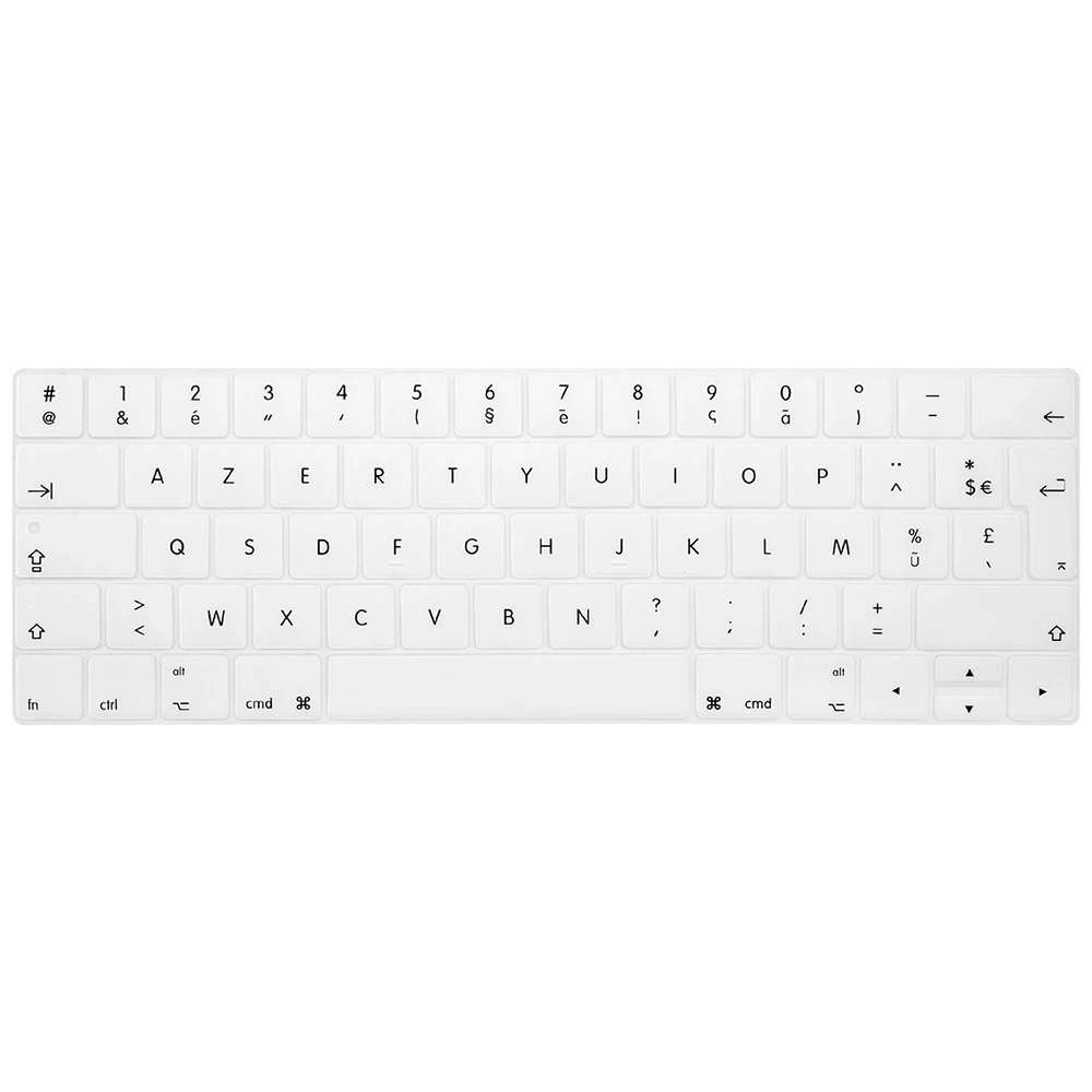 ЕС французский язык AZERTY силиконовый чехол для клавиатуры для Macbook Pro retina 13 15 TOUCHBAR моделей A1706 A1707 - Цвет: White
