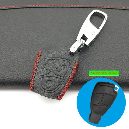 C Style black Изысканный кожаный чехол для ключей fbo пульт дистанционного управления для Mercedes Benz C и S ML CLK SLK CLS класс защитный брелок для ключей - Название цвета: C Style black
