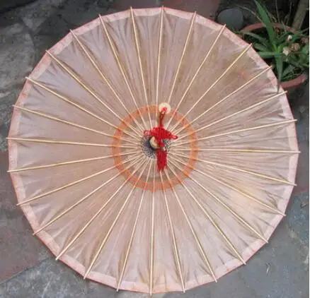

Handmade Ancient Chinese Pure Orange Yellow Color Oiled Paper Umbrella Chinese Acient Parasol Umbrella