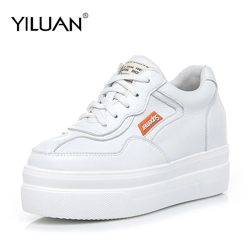 Тонкие Туфли из воловьей кожи на платформе коллекция 2020 года сезон осень белая