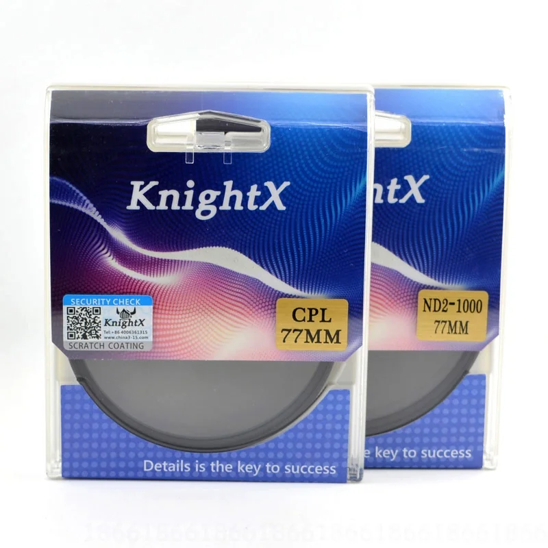 KnightX CPL ND2-ND1000 поляризатор с переменной нейтральной плотностью 49 мм 52 мм 58 мм 67 мм 77 мм фильтр для объектива камеры для canon eos sony nikon