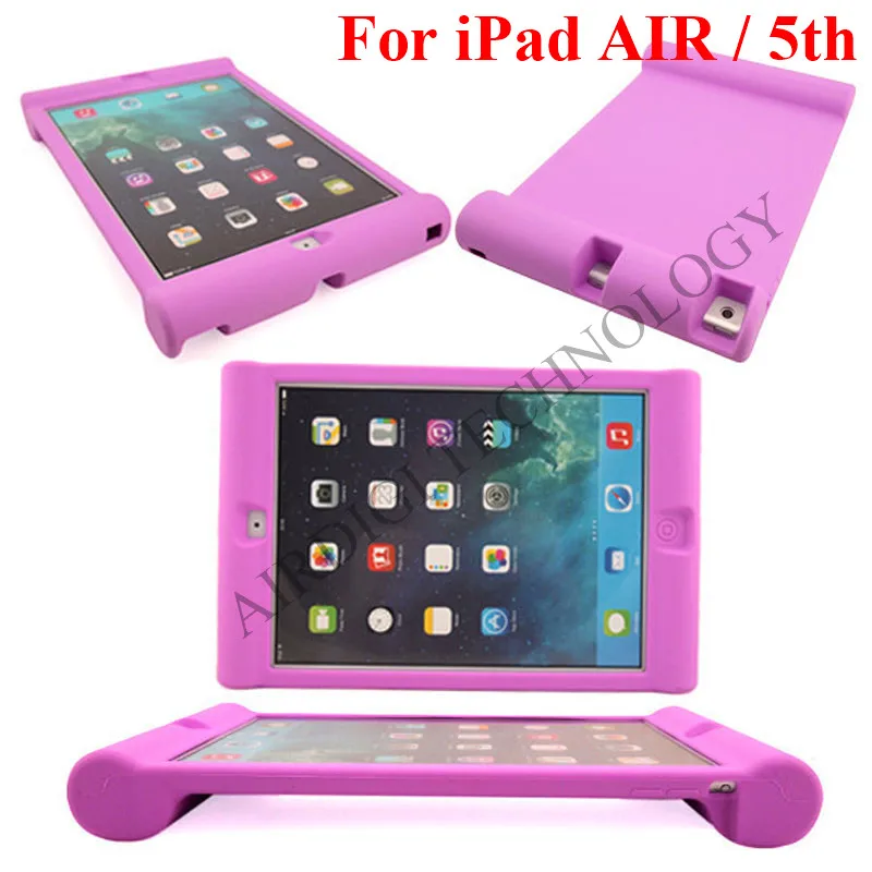 no kickstand Смарт-чехол с подставкой Чехол для iPad 5 iPad Air 1 чехол Дети дети Безопасный силиконовый для iPad Air 1 защитные чехлы конфеты цвета - Цвет: no kickstand