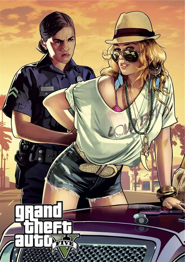 Grand Theft Авто постеры игры наклейки на стену с белым покрытием бумага печатает Высокое разрешение украшение дома гостиная спальня бар