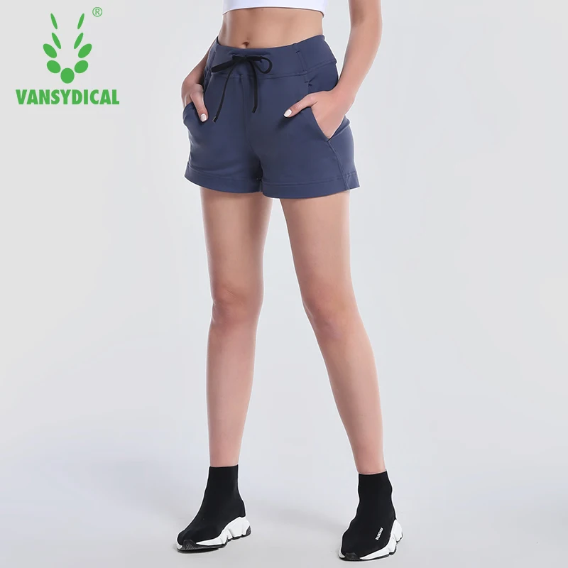 Женские шорты для бега на шнурке дышащие летние тренировочные Vansydical 2018 тонкие