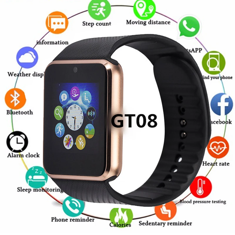Bluetooth GT08 Смарт часы телефон лучшие Smartwatch 2018/2017 Sim карта TF камера для Apple Watch Iphone