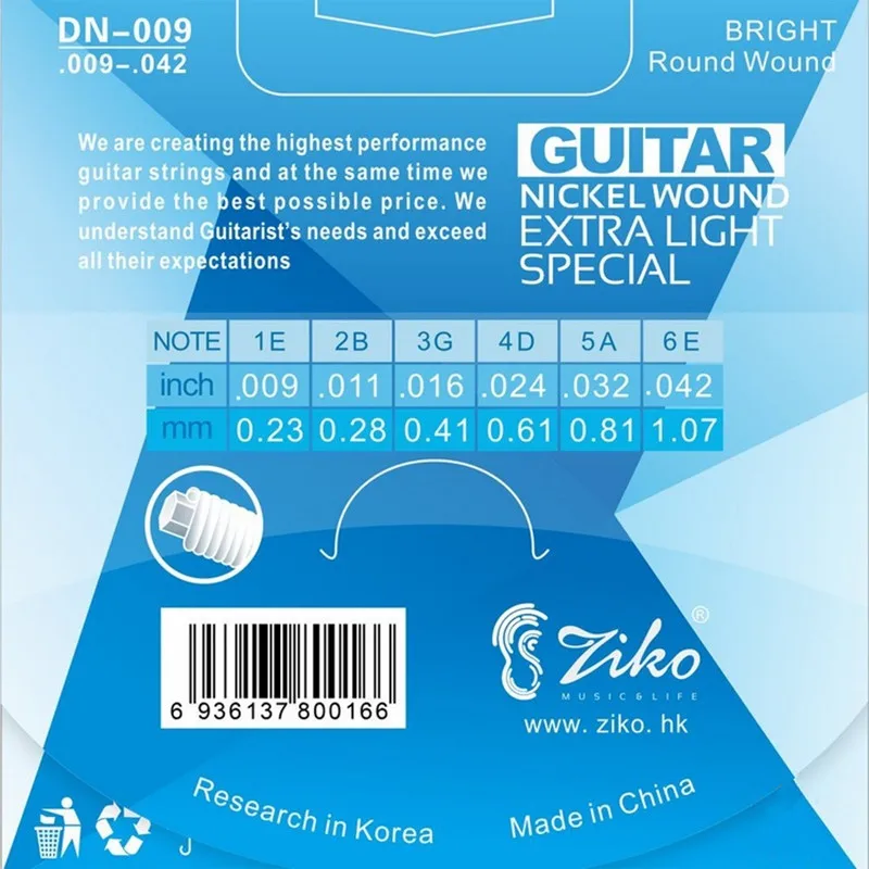 Ziko DN 009 Guitarras cuerdas 042 partes Музыкальные инструменты аксессуары 3 комплекта|Детали и для гитар| |