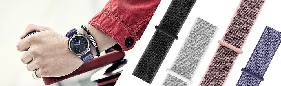 22 мм 20 мм Универсальный нейлоновый ремешок для samsung Galaxy 46 мм/42 мм gear s3 Galaxy active S2 классические спортивные часы