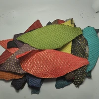2510cm colorful genuine salmon fish skin leather piece multi color diy bag belt shoes accessories