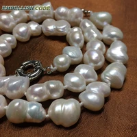 selling well good quality baroque keshi style peanut shape real freshwater pearls statement necklace white fine jewelry special