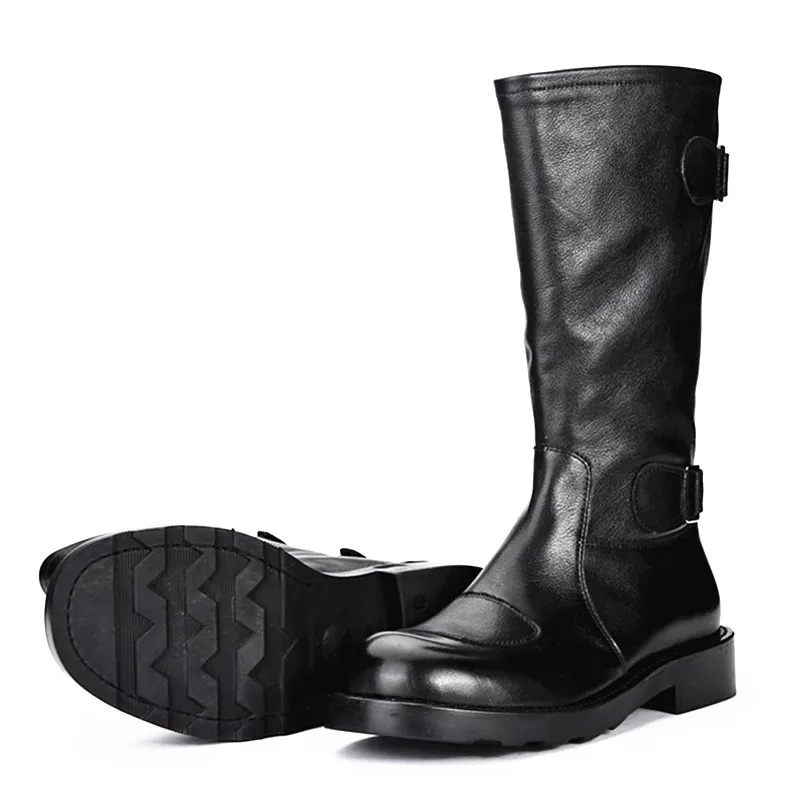 Высокие сапоги В рыцарском стиле с двойной пряжкой на молнии в ковбойском модные