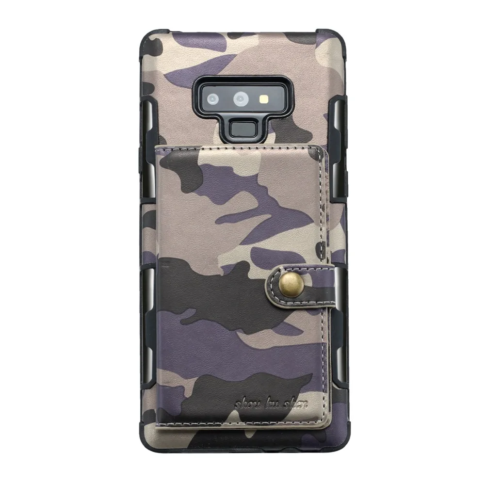 Камуфляжный чехол для samsung Galaxy S8, S9, S10, S10E Plus, Note 8, 9, Note9, кожаный бумажник, чехол для телефона