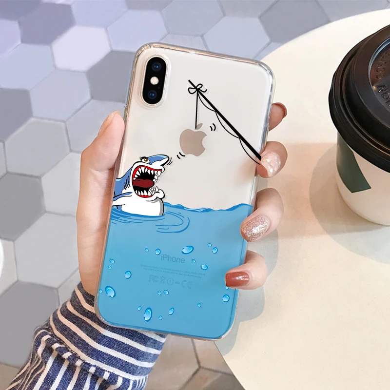Прозрачный чехол с узором для iPhone X XS Max XR, Ультратонкий чехол для телефона iPhone 8 7 6 6 S Plus 5s SE 5, забавные чехлы из ТПУ для телефона