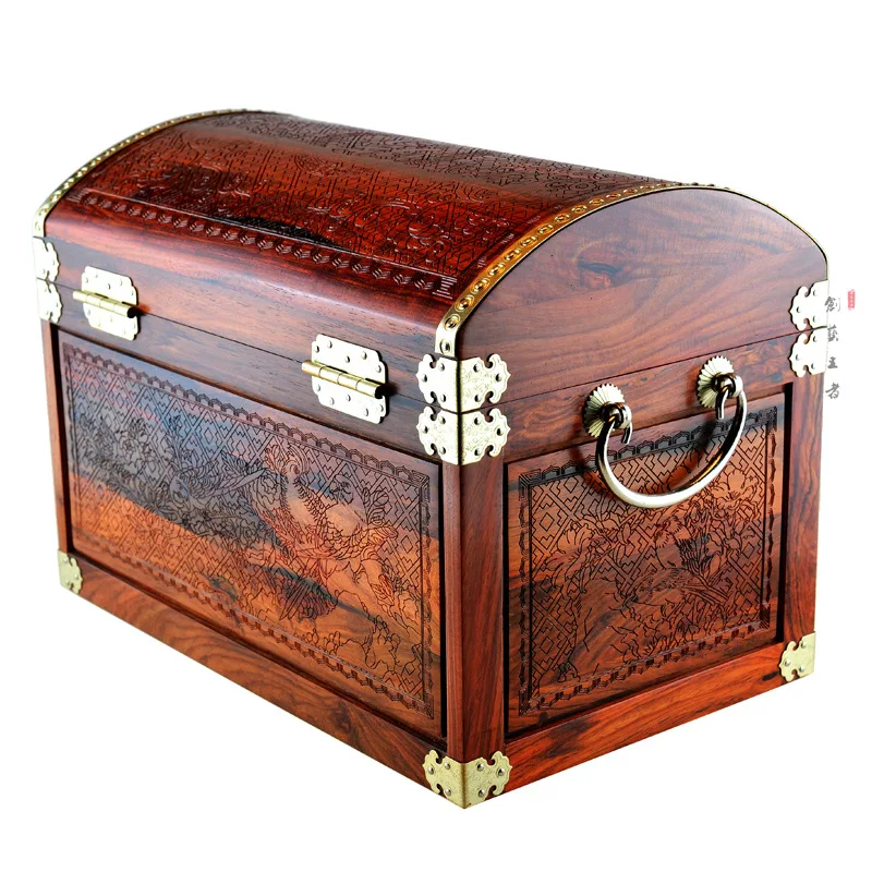 Лаос палисандр коробка ювелирных изделий резные красного дерева мебель