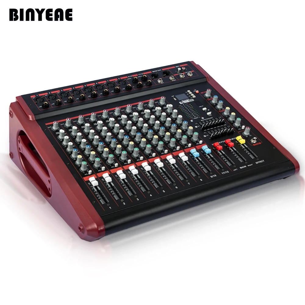 12 канальный звуковой миксер MAX1200 с мощный усилитель 700 Вт Встроенный для профессионального динамика