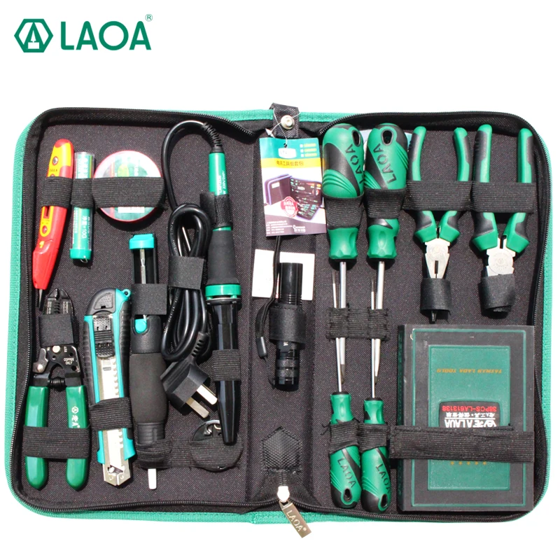 LAOA 53PCS Electric Soldering Iron Repair Tool Set Screwdriver Utility Knife Pliers Handle Tools For Repairing phones