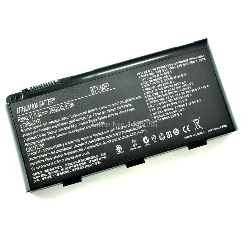 Аккумулятор BTY-M6D для ноутбука MSI GT70 E6603 E6603-454 E6603-499 GT60 0NC-004US 0NC-007 GT660R-494US GX60 GT660 GT780R 7800