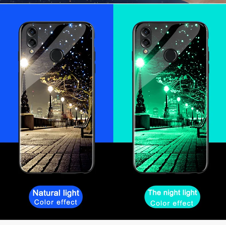 Светящийся чехол для телефона s для huawei P9 P10 Plus/P20 Pro, блестящий стеклянный чехол для huawei P20 Lite NOVA 3E, чехол