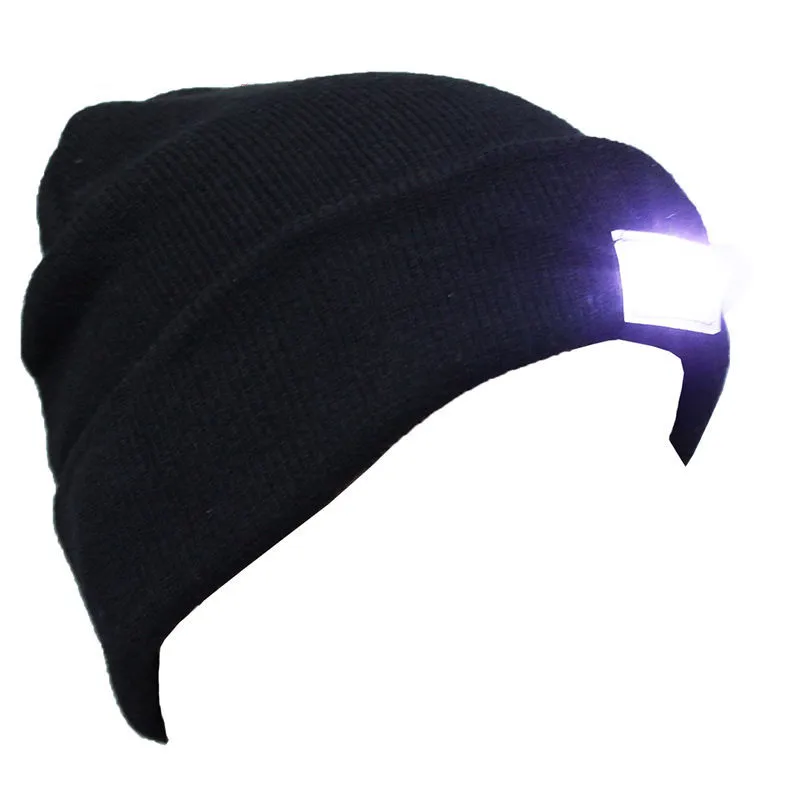 5 светодиодный колпак фонаря зимние теплые свободные руки фонарик трикотажные BeanieStriped Woll удобные мягкие шапки Повседневная простая вязаная шапка