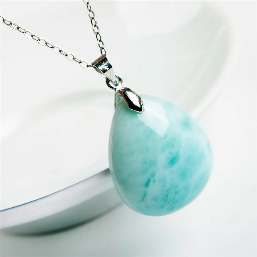 Подлинная синяя натуральная подвеска LARIMAR бусы Подвески в виде капель воды кулон