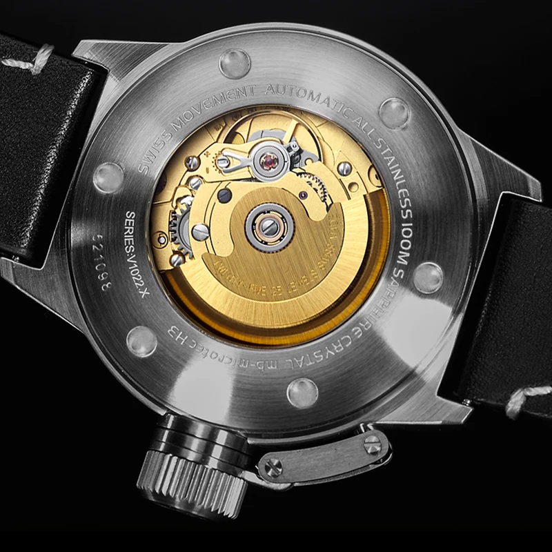 Часы YELANG V1022 T100 Tritium светящиеся армейские мужские автоматические механические