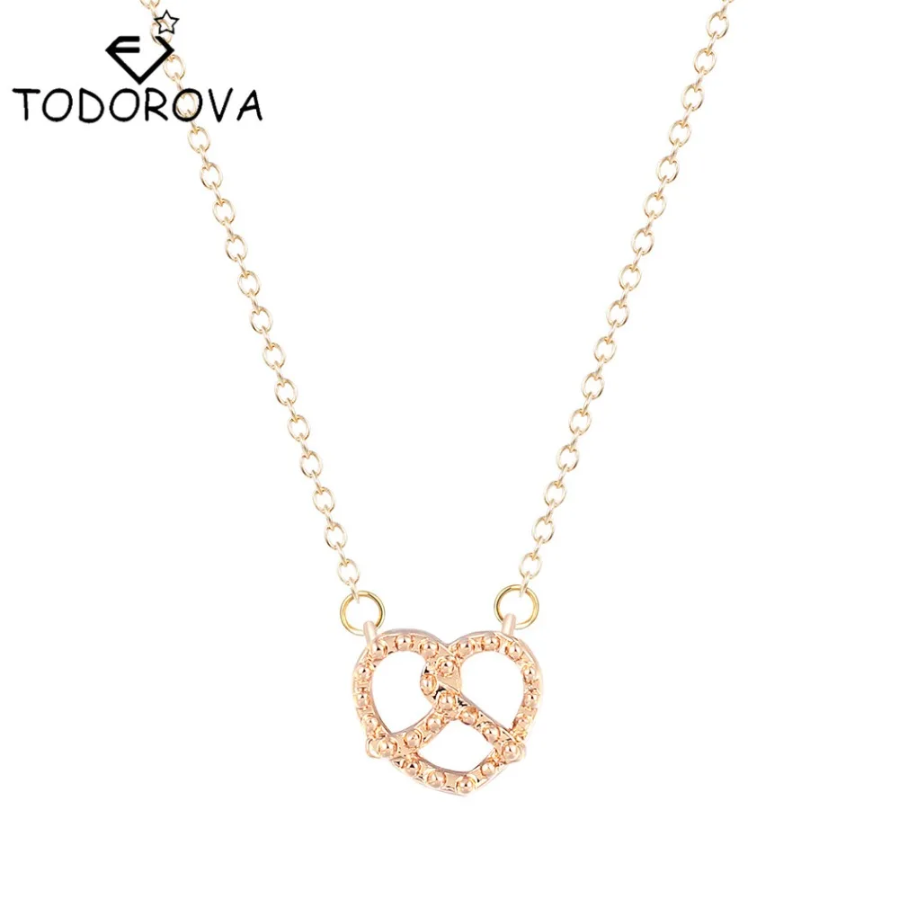Todorova Chic Simple Pretzel Necklaces &amp Pendants Vintage Love Heart Christmas Gifts for Women Girlfriend | Украшения и