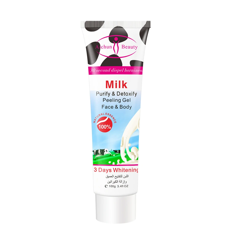 milk 100 г пилинг очищающее средство для лица Натуральный Отшелушивающий отбеливание и осветление средство для отшелушивания для лица пилинг-скраб гель может падение TSLM1 - Цвет: milk