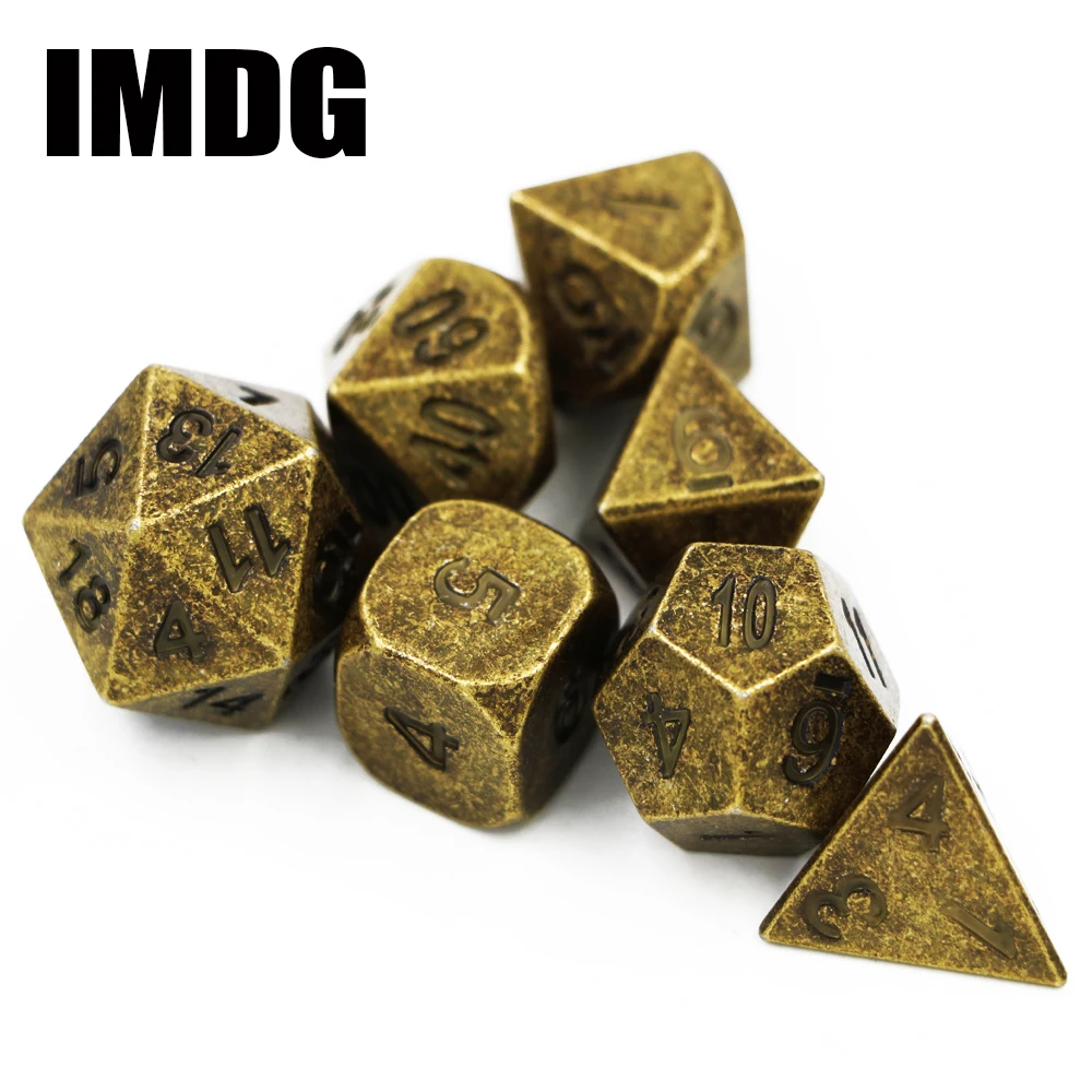 IMDG 7 шт./компл. Творческий RPG игра в кости многогранник металлические игральные кубики DND разных Цвет игра в кости
