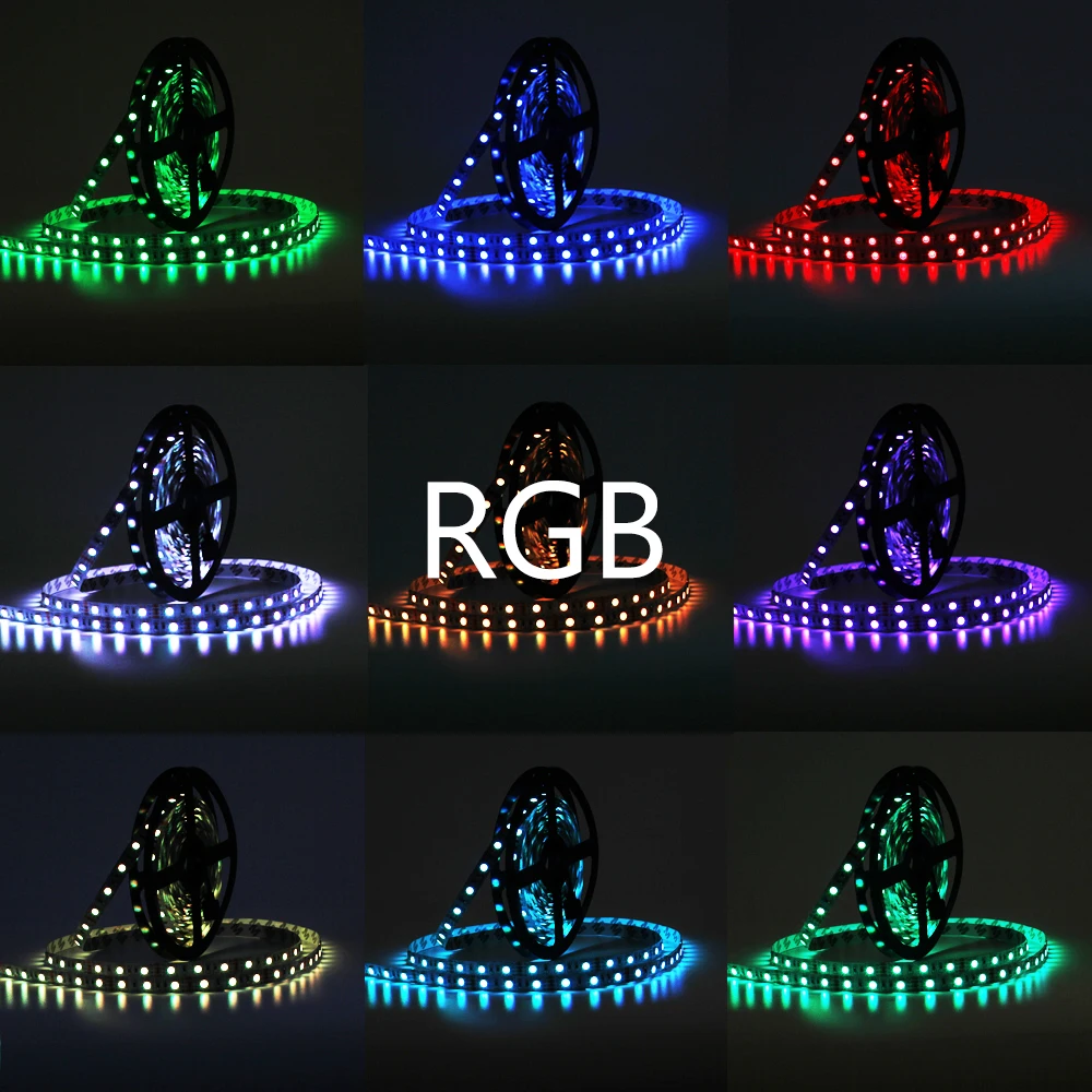 5 м Светодиодная лента 5050, 60 светодиодный s/M, DC 12 В Светодиодная лента 5050 RGB, RGBW, RGBWW Одноцветный шкаф СВЕТОДИОДНЫЙ свет Гибкая полоса