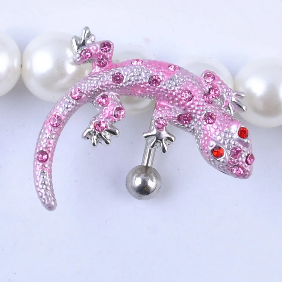 Пупка для пупка в виде ведра продаваемая как штука 14 г модная розовая Хрустальная