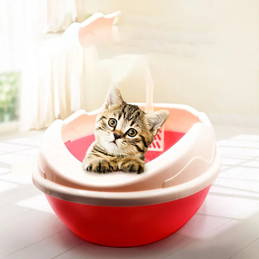 Лидер продаж пластиковый поднос для кошачьего туалета большой ящик полузакрытый