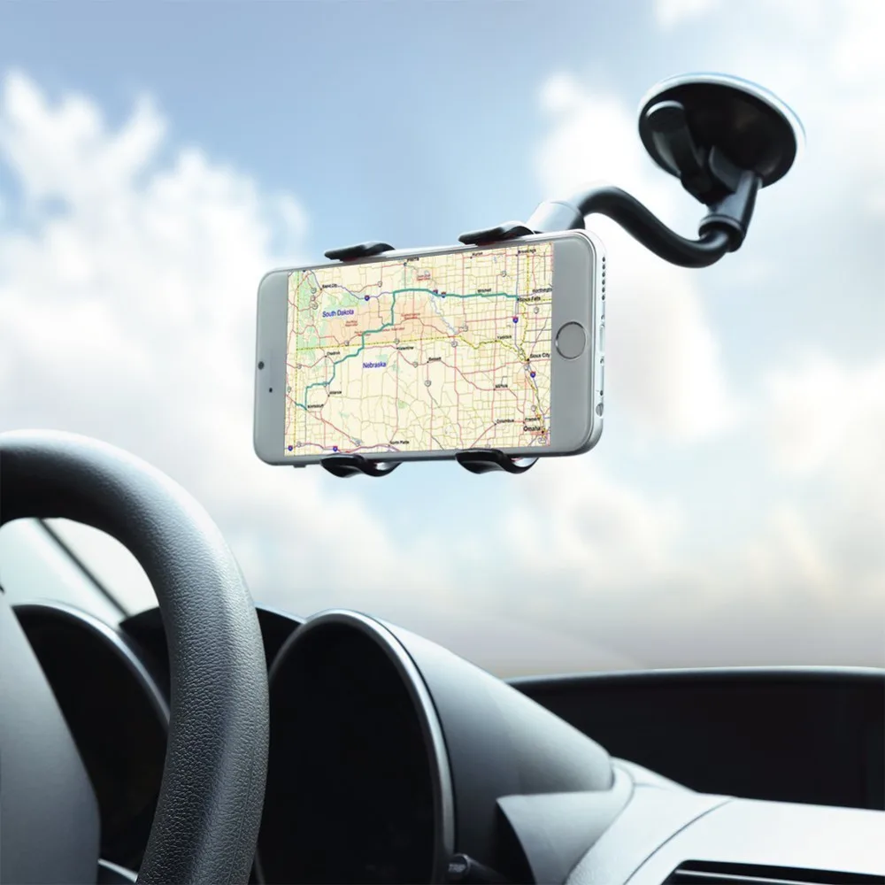 360 Вращающийся Гибкая длинная рука автомобильное крепление двойной зажим