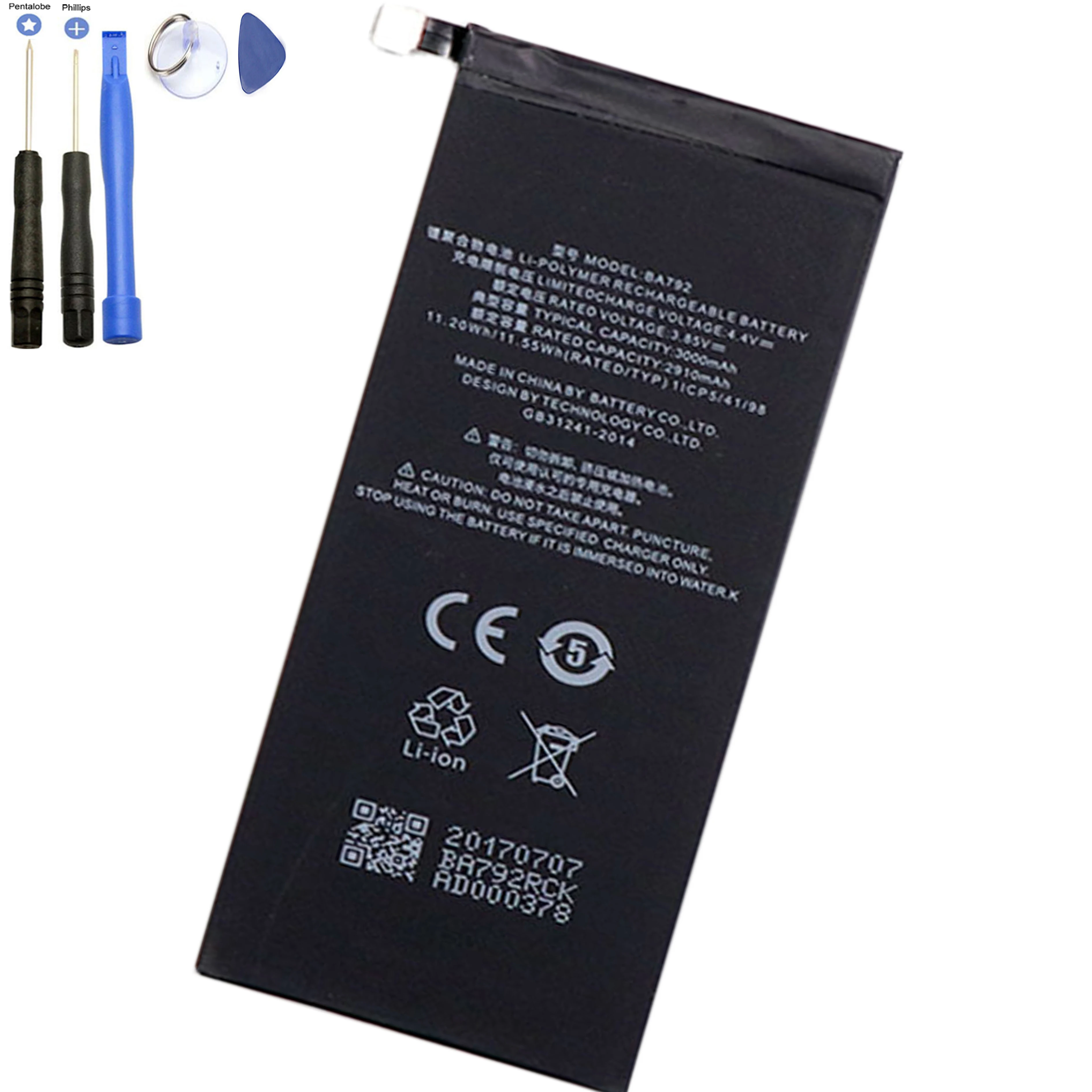 Литий-ионный аккумулятор для телефона ForMeizu Pro 7 3000mah BA792 запасная батарея