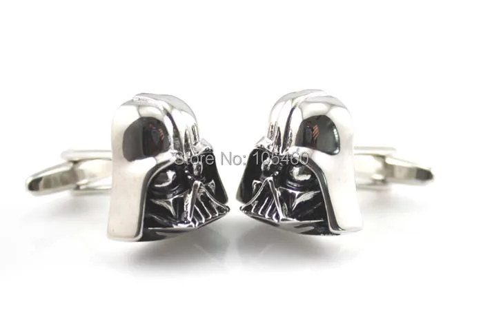 Black Silver Darth Vader Mask Helmet Dark Lord Sith Star Wars Wedding Groom Men Cuff Links Business Cufflinks For Mens | Тематическая