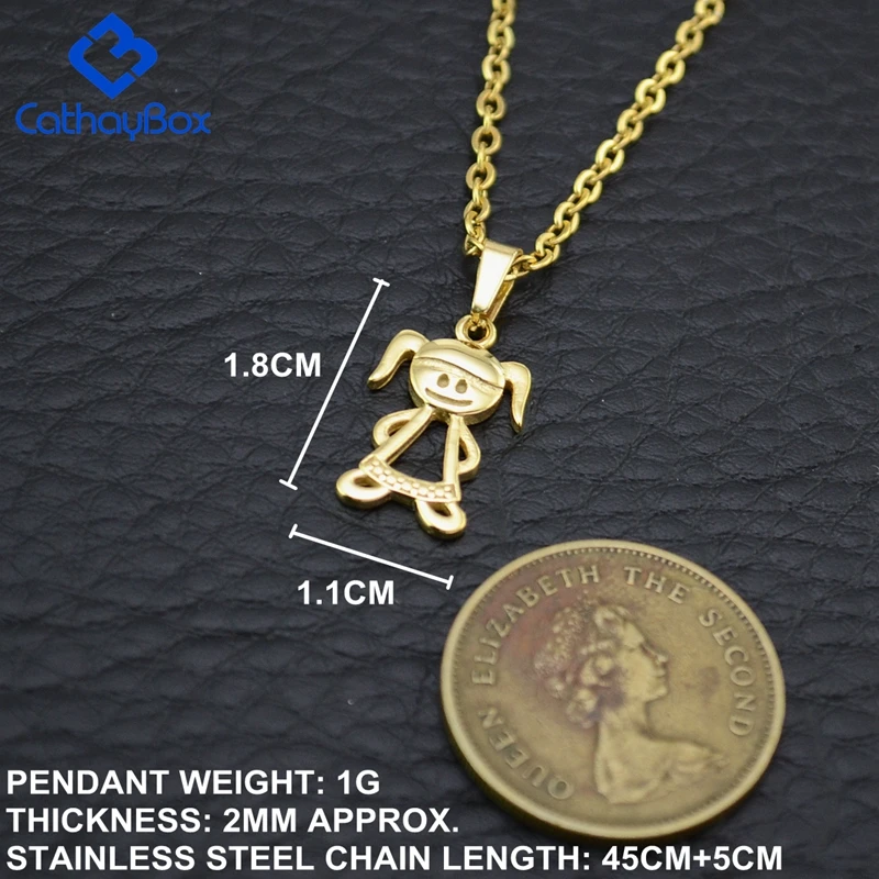 Очаровательное ожерелье с кулоном для девочек и детей золотистого цвета из