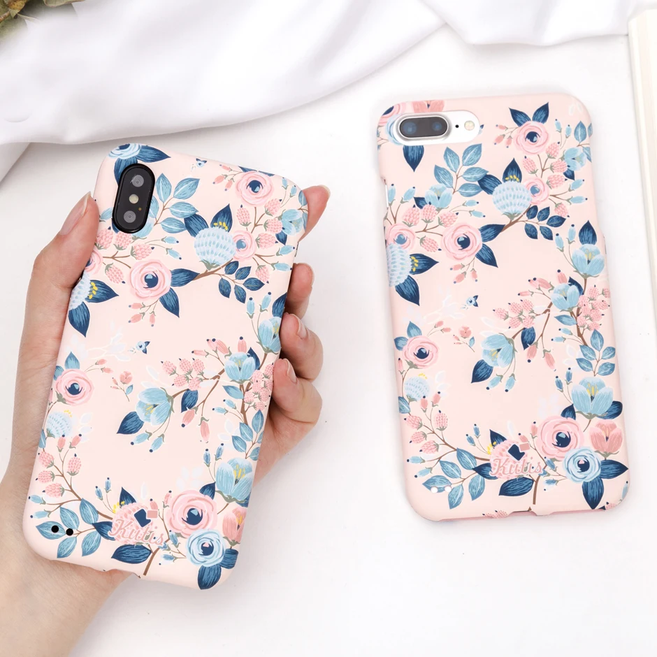 For iPhone 7 7plus 360 case Flower floral Front &amp back cover coque iphone X 8 8plus 6 6S plus legant |