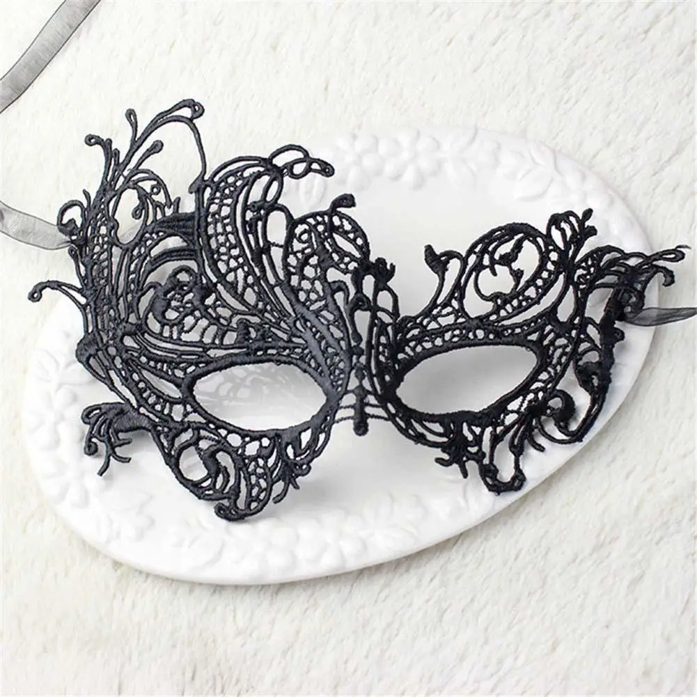 Модная кружевная маска для Хэллоуина маскарадный костюм вечеринки #13 черная