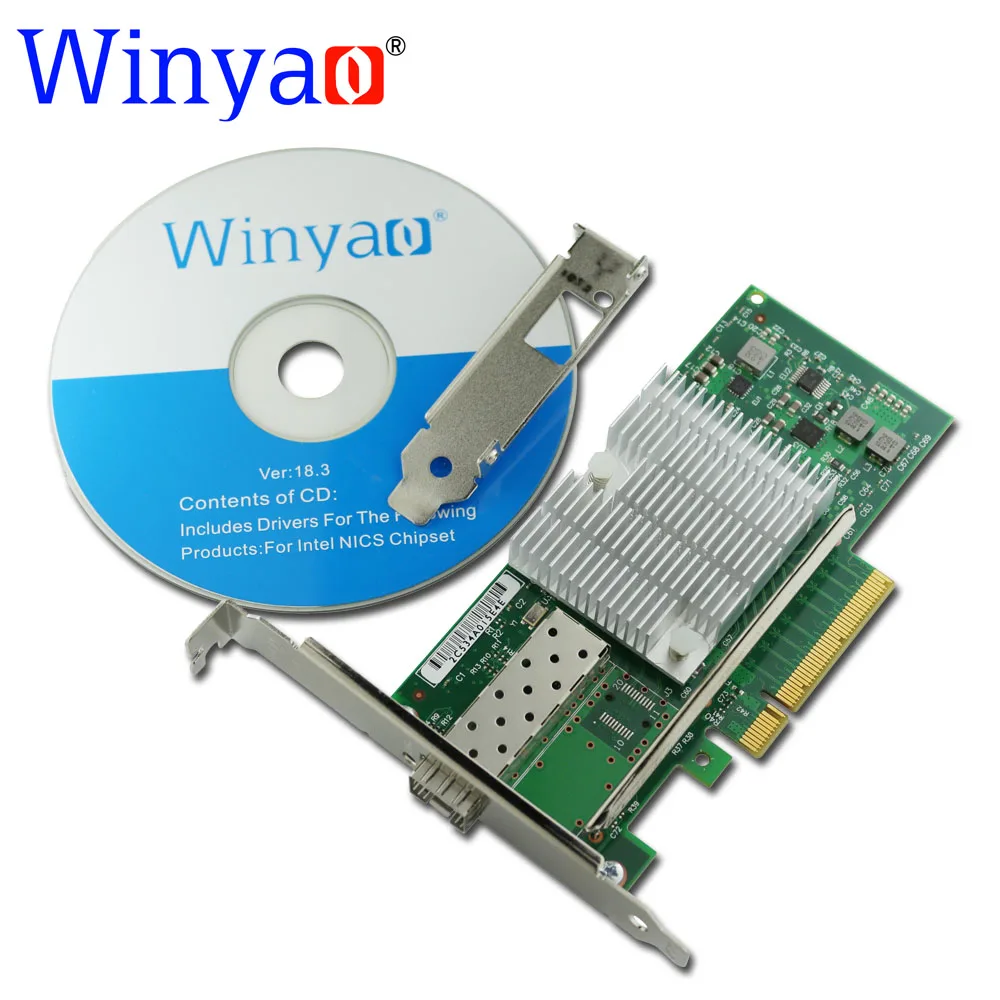 Winyao WY599F1 10 Гбит/с SFP + LC Fibre PCIe 8x Ethernet серверный адаптер с E10G41BTDA X520 DA1 82599 10000 м Nic|pcie