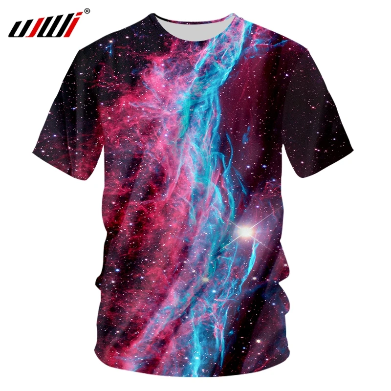 Футболка UJWI мужская с круглым вырезом Повседневная рубашка 3D принтом синего